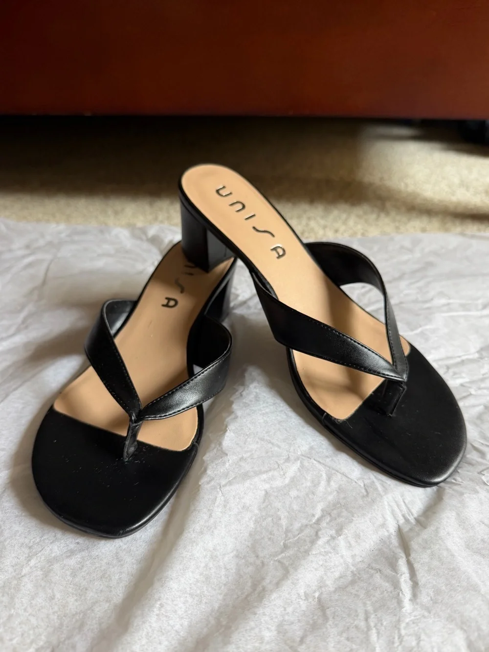 Black Block Heel Sandals W9